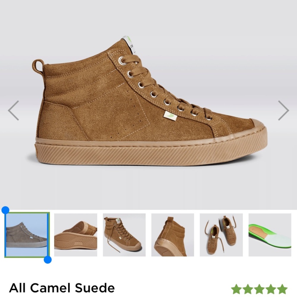 Cariuma Camel Suede High-Top Sneakers
